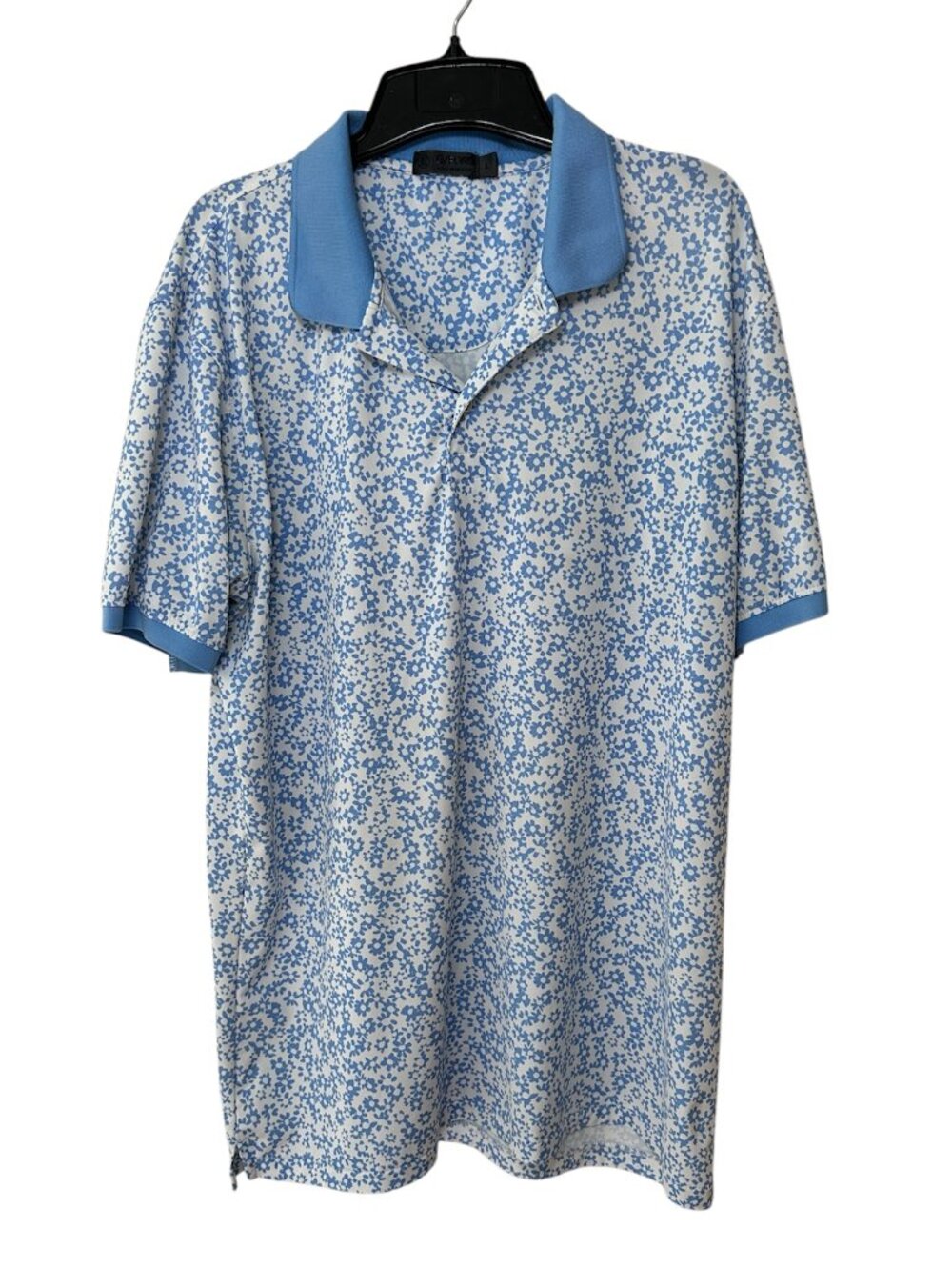 G/Fore Men's Polo Daisy Floral Print Golf Top Size Large White Blue